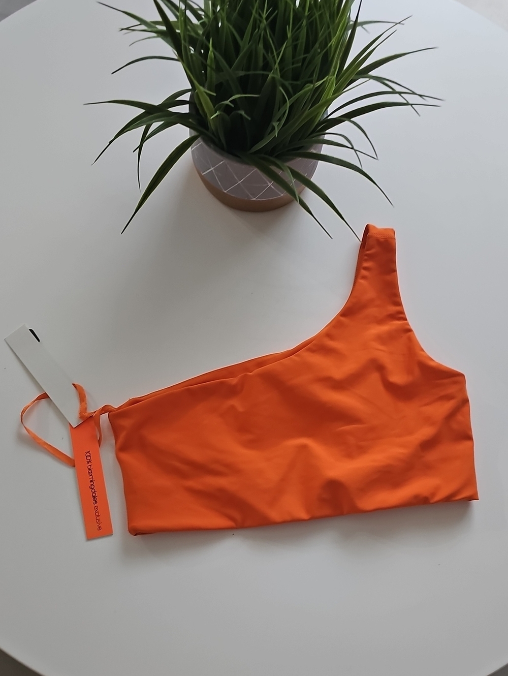 NWT Aqua Hot Orange One-Shoulder Women's Top